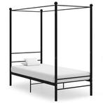 vidaXL Hemelbedframe metaal zwart 100x200 cm, 100 cm, Eenpersoons, Verzenden, Zwart