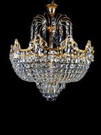 65 cm alto x 56 cm Diámetro - Plafondlamp - Kristal, Messing, Antiek en Kunst, Antiek | Lampen