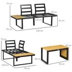 TRUUSK Tuinmeubelset Voor 3 Personen Balkonmeubilair Met Zit, Tuin en Terras, Tuinsets en Loungesets, Verzenden, Nieuw