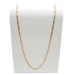 Gouden lange Figaro schakel ketting; FARO | 76 cm, Sieraden, Tassen en Uiterlijk, Kettingen, Ophalen of Verzenden, Gebruikt, Overige kleuren
