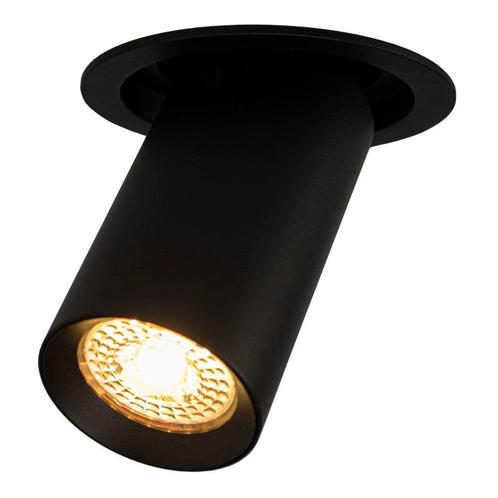 Semi inbouwspot | Zwart | Ø90mm | GU10 fitting, Huis en Inrichting, Lampen | Spots, Led, Nieuw, Plafondspot of Wandspot, Ophalen of Verzenden