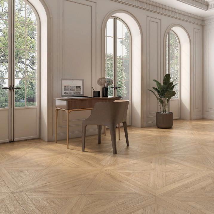 Keramisch parket tegel 100x100 beige houtlook laminaat, Doe-het-zelf en Verbouw, Tegels, Nieuw, 10 m² of meer, Keramiek, Ophalen