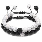 Fako Bijoux® - Dubbele Kralen Armband - 8mm - Natuursteen, Verzenden, Nieuw
