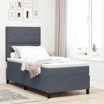 vidaXL Boxspring bed met matras Donkergrijs 100 x 200 cm, Huis en Inrichting, Slaapkamer | Bedden, Verzenden, Nieuw, Grijs, Stof