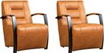 Leren industriële fauteuils - Echt leer, Industrieel, Comfo, Huis en Inrichting, Fauteuils, Nieuw, Ophalen of Verzenden, Modern