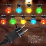 Lichtsnoer Buiten - Lichtslinger - Led - 8 m - Zwart - Aigos, Verzenden, Zo goed als nieuw