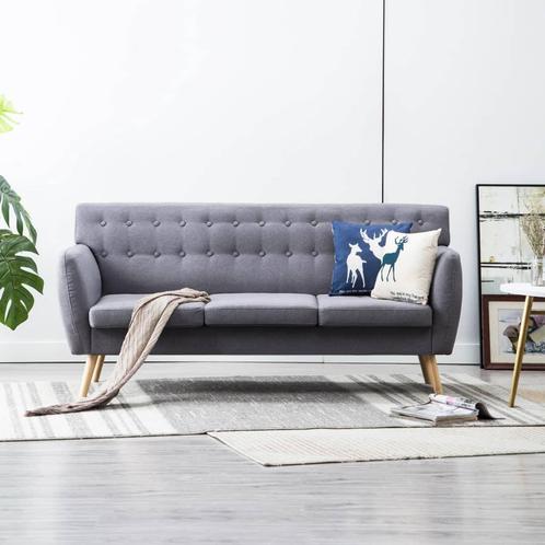 vidaXL Driezitsbank 172x70x82 cm stof lichtgrijs, Huis en Inrichting, Banken | Bankstellen, Nieuw, 150 tot 200 cm, Stof, Driepersoons