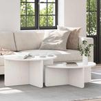 vidaXL Salontafel 2 pcs Wit 79 x 39.5 x 40 cm Massief, Huis en Inrichting, Tafels | Salontafels, Verzenden, Nieuw, Grenenhout