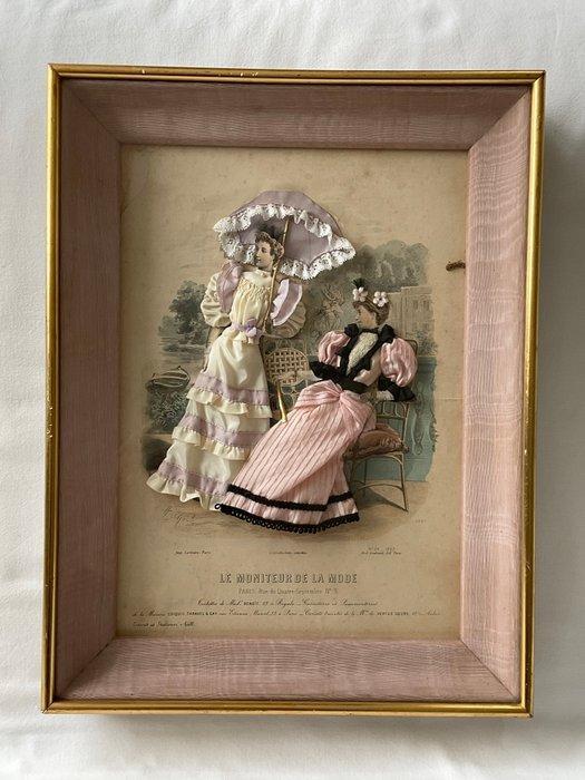 Prachtige vergulde inkijk lijst “Le Moniteur de la Mode” -, Antiek en Kunst, Curiosa en Brocante