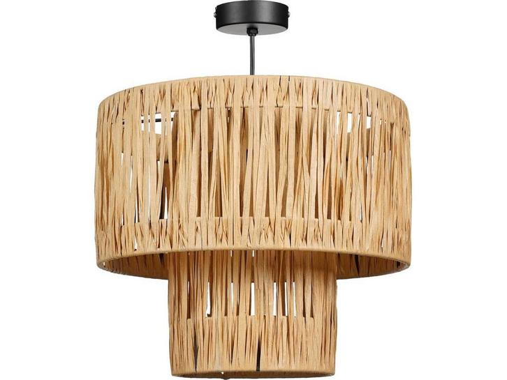 Mica Decorations Elisa Hanglamp - H30 x Ø35 cm - Raffia -, Huis en Inrichting, Lampen | Hanglampen, Nieuw, Verzenden