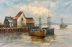 Europese school (XX) - Morning Light on the Tideland Wharf -, Antiek en Kunst