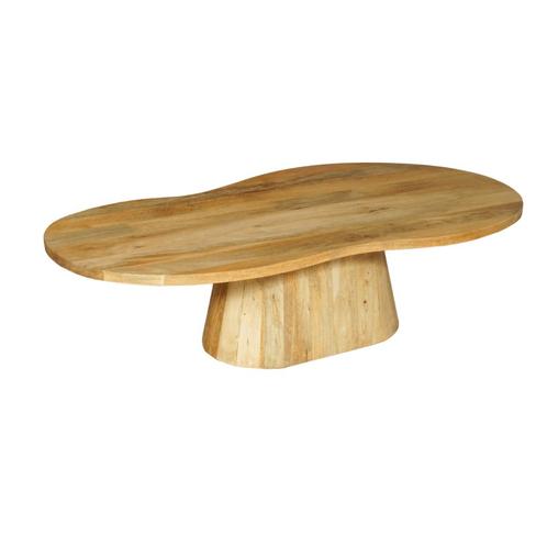 Salontafel Mangohout Odin Organische Vorm Massief, Huis en Inrichting, Tafels | Salontafels, Nieuw, Overige houtsoorten, Overige vormen