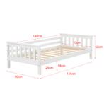 Kinderbed met bedbodem en uitvalbeveiliging 70x140 cm wit, Kinderen en Baby's, Kinderkamer | Bedden, Verzenden, Nieuw