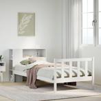 vidaXL Bed met boekenkast zonder matras grenenhout wit, Huis en Inrichting, Slaapkamer | Bedden, Verzenden, Nieuw, Wit, Hout
