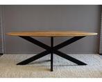 Ovale mango eettafel met verjongde rand 240x110 cm - naturel, Huis en Inrichting, Tafels | Eettafels, Ophalen of Verzenden, Nieuw