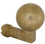 Knop Bauhaus kogel tbv SKG schild messing antiek, Verzenden, Nieuw