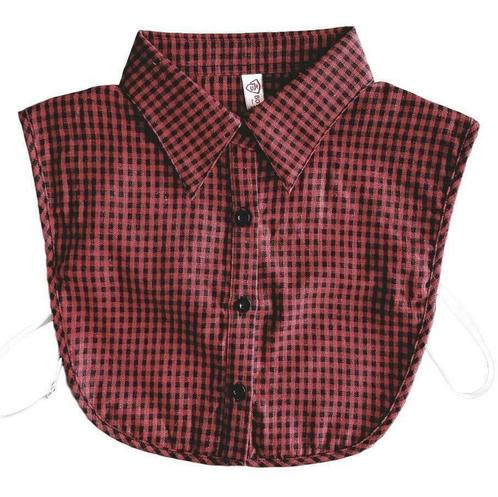 Zwart-rood geruit los blouse kraagje voor onder je trui, Kleding | Dames, Blouses en Tunieken, Zwart, Nieuw, Maat 36 (S), Verzenden