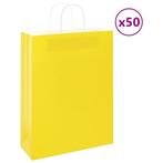 vidaXL Papieren zakken 50 st met hengsels 32x12x42 cm geel, Verzenden, Nieuw