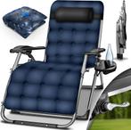Tuinstoel - Ligstoel - Verstelbaar - Opvouwbaar - Blauw - Ti, Verzenden, Zo goed als nieuw