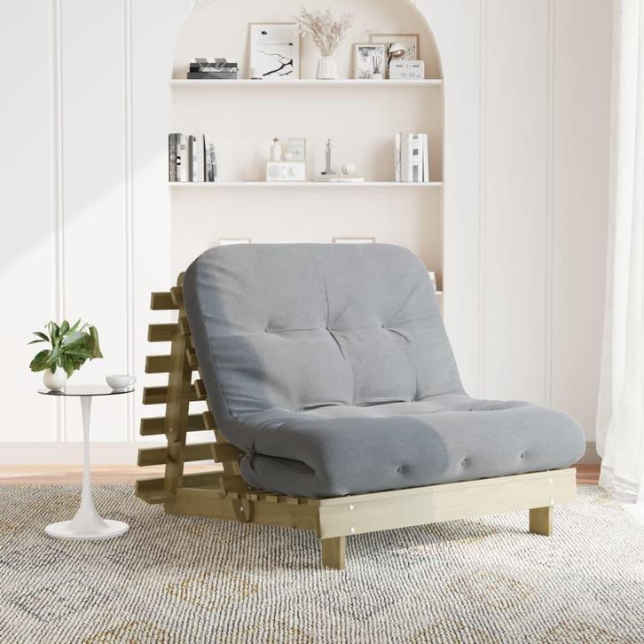 vidaXL Futon slaapbank met matras 100x206x11 cm, Huis en Inrichting, Slaapkamer | Slaapbanken, Bruin, Nieuw, Verzenden