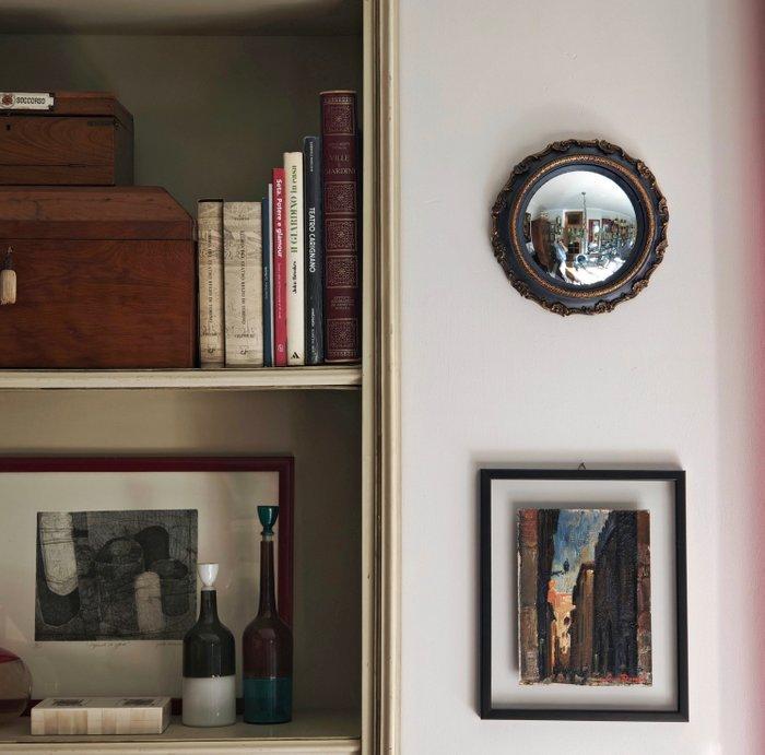 Wandspiegel- Heks Oog / Butler - Glas - Convex vergulde, Huis en Inrichting, Overige Huis en Inrichting