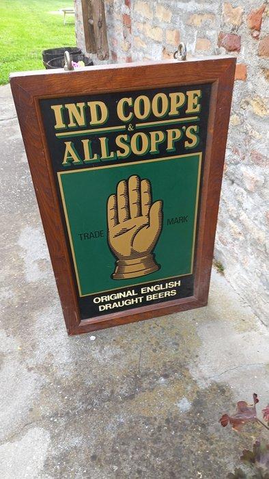 Ind Coope & Allsopps - Reclamebord - Hout, Antiek en Kunst, Antiek | Wandborden en Tegels