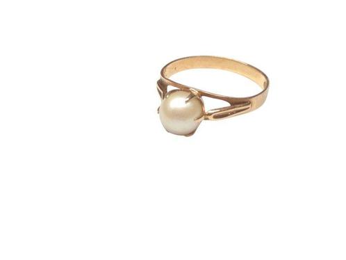 Zonder Minimumprijs - Ring - 14 karaat Geel goud Parel, Sieraden, Tassen en Uiterlijk, Ringen