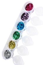 Gekleurde Glitters Chunky Mix 6st, Verzenden, Nieuw