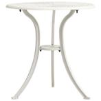 vidaXL Tuintafel 62x62x65 cm gietaluminium wit, Tuin en Terras, Verzenden, Nieuw, Aluminium