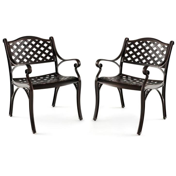 2dekans | Coast Set van 2 Tuinstoelen Brons 60x56,5x82 cm –, Tuin en Terras, Tuinsets en Loungesets, Zo goed als nieuw, Ophalen of Verzenden
