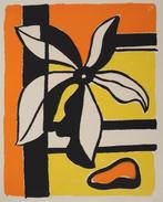 Fernand Léger (1881-1955) - Fleur sur fond orange et jaune