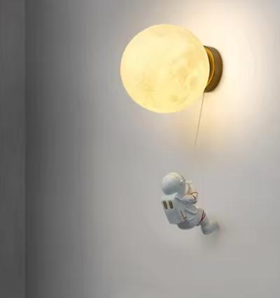 Astronaut Wandlamp – Creatieve Maanlamp voor Kinderkamer, Huis en Inrichting, Lampen | Wandlampen, Nieuw, Verzenden