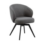 *WOONWINKEL* Draaibare Eetkamerstoel Grijs Ronde Rug, Huis en Inrichting, Stoelen, Verzenden, Nieuw, Grijs, Stof