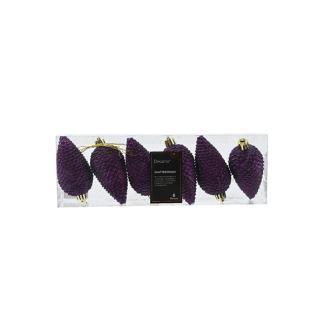 Dennenappel kerst ornament | Decoris | 6 stuks (Paars), Diversen, Kerst, Nieuw, Verzenden