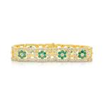 Armband - 18 karaat Geel goud - 12.45ct. tw. Smaragd -, Sieraden, Tassen en Uiterlijk, Armbanden, Nieuw