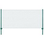 vidaXL Draadgaashek met palen 25x1 m staal groen, Verzenden, Nieuw, IJzer, 1 tot 2 meter