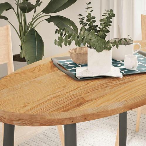 vidaXL Tafelblad 120x60x4 cm ovaal massief eikenhout, Huis en Inrichting, Tafels | Eettafels, Nieuw, Verzenden