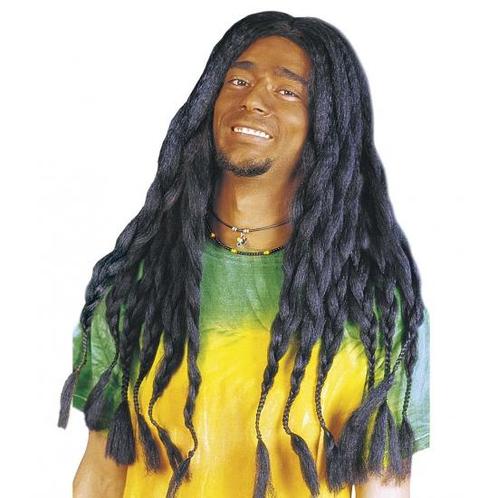 Rasta verkleed herenpruik met zwarte dreadlock - Herenprui.., Hobby en Vrije tijd, Feestartikelen, Verzenden