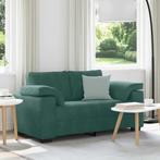 vidaXL Loveseat Sofa Donkergroen 120 cm Fluweel, Huis en Inrichting, Banken | Bankstellen, Verzenden, Nieuw, Stof