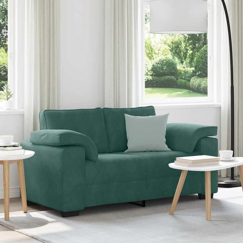 vidaXL Loveseat Sofa Donkergroen 120 cm Fluweel, Huis en Inrichting, Banken | Bankstellen, Nieuw, Stof, Verzenden