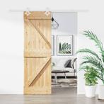vidaXL Schuifdeur met beslag 70x210 cm massief grenenhout, Doe-het-zelf en Verbouw, Deuren en Horren, Verzenden, Nieuw
