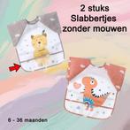 2 Stuks Baby Slabbers Zonder Mouwen - Dino & Beer, Verzenden, Nieuw