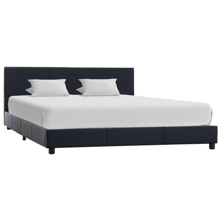 vidaXL Bedframe kunstleer zwart 160x200 cm, Huis en Inrichting, Slaapkamer | Bedden, 160 cm, 200 cm, Zwart, Tweepersoons, Nieuw