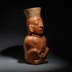 Moche, Peru Terracotta K prisoner-vormige container. 200-500