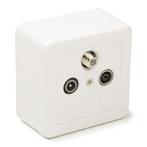 Coax wandcontactdoos - Nedis (TV/FM/SAT), Verzenden, Nieuw