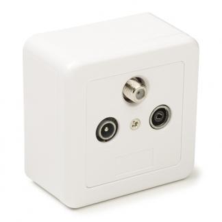Coax wandcontactdoos - Nedis (TV/FM/SAT), Computers en Software, Pc- en Netwerkkabels, Nieuw, Verzenden