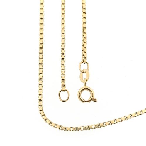 Gouden Venetiaanse schakel ketting | 38 cm (veerring), Sieraden, Tassen en Uiterlijk, Kettingen, Overige kleuren, Gebruikt, Goud
