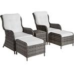 Wicker loungeset Benissa 2+2 met aluminium frame - grijs, Verzenden, Nieuw