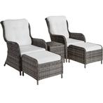 Wicker loungeset Benissa 2+2 - grijs, Nieuw, Verzenden