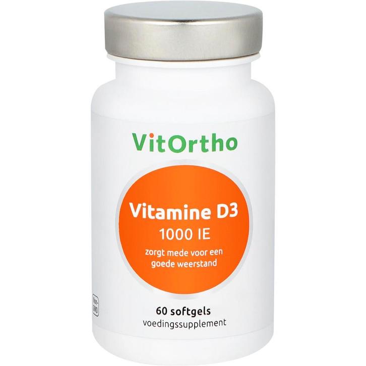 VitOrtho Vitamine D3 1000 IE - 60 Softgels, Sport en Fitness, Gezondheidsproducten en Wellness, Verzenden